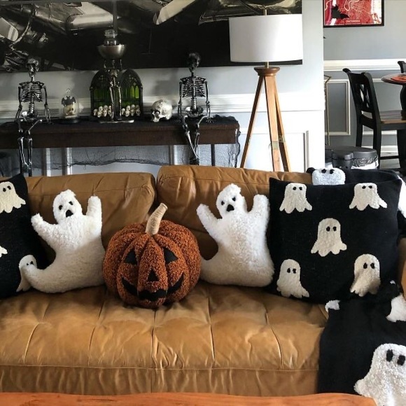 Pottery Barn Cuddly and Cute Spooktastic Jack-O-Lantern Pumpkin Pillow 🎃… - Picture 4 of 16